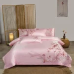 Luxury Grey Bamboo Embroidery Bedding Set