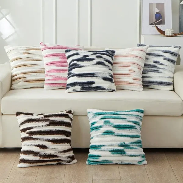 Double-Sided Faux Fur Plush Cushion Cover